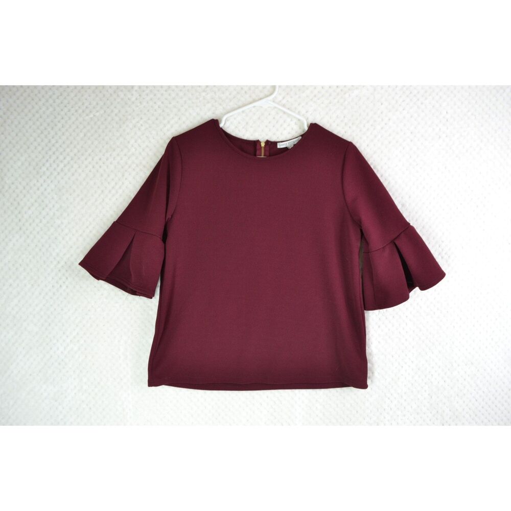 Green Envelope Women's Large Burgundy Bell Sleeve Top